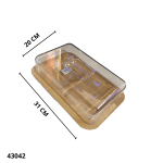 BANDEJA BAMBU C/TAPA ACRILICO P/EMBUTIDOS 20X31CM