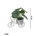 ADORNO HOJAS VERDES EN BICICLETA