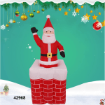 PAPA NOEL INFLABLE EN CHIMENEA (XF15007)