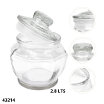 FRASCO DE VIDRIO 2.8LTS OCTOGONAL C/TAPA (54937)