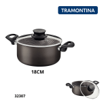 CACEROLA PARIS 18CM NEGRO TRAMONTINA 28524/618