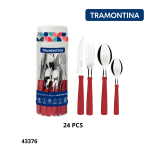POTE CUBIERTOS NEW KOLOR ROJO TRAMONTINA 23198/793 (24 PCS)