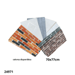 REVESTIMIENTO P/PARED TIPO LADRILLO 70X77CM HW04648