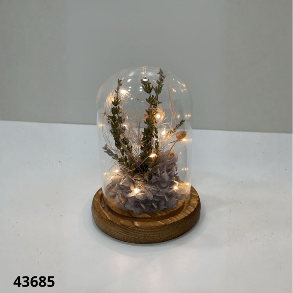 CUPULA LUZ LED BASE DE MADERA (0784-15)