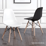 SILLA NORDICO C/PATA DE MADERA (BLANCO -NEGRO) (TX-705)