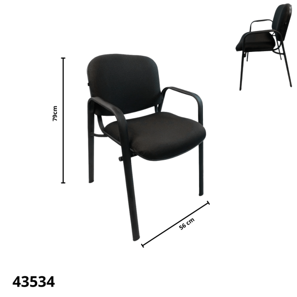 SILLA DE ESPERA TELA C/APOYA BRAZO (E35)