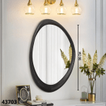 ESPEJO OVAL 90CM  MARCO NEGRO (APF234091)