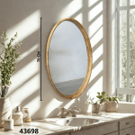 ESPEJO MODERNO OVAL 70CM MARCO MADERA (APF23016)
