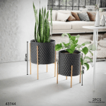 JUEGO PLANTERAS DE METAL 2PCS GRIS (40Y45CM) (LD2412-1)