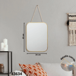 ESPEJO COLGANTE MARCO DORADO 34X42CM (JZGG-12)