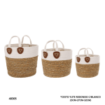 CESTO YUTE REDONDO C/BLANCO 23CM-27CM-32CM)