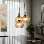 LAMPARA COLGANTE DORADO X 3PC (L-5172)