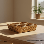 JUEGO DE BANDEJA TIPO MIMBRE 25CM 5PCS