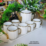 JGO TE 8PC BLANCO BORDE DORADO (T-20)
