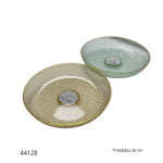 BANDEJA PLASTICA BORDE DORADO 26CM (B-62)