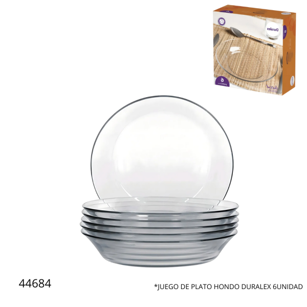 JUEGO DE PLATO HONDO DURALEX 6UNIDAD