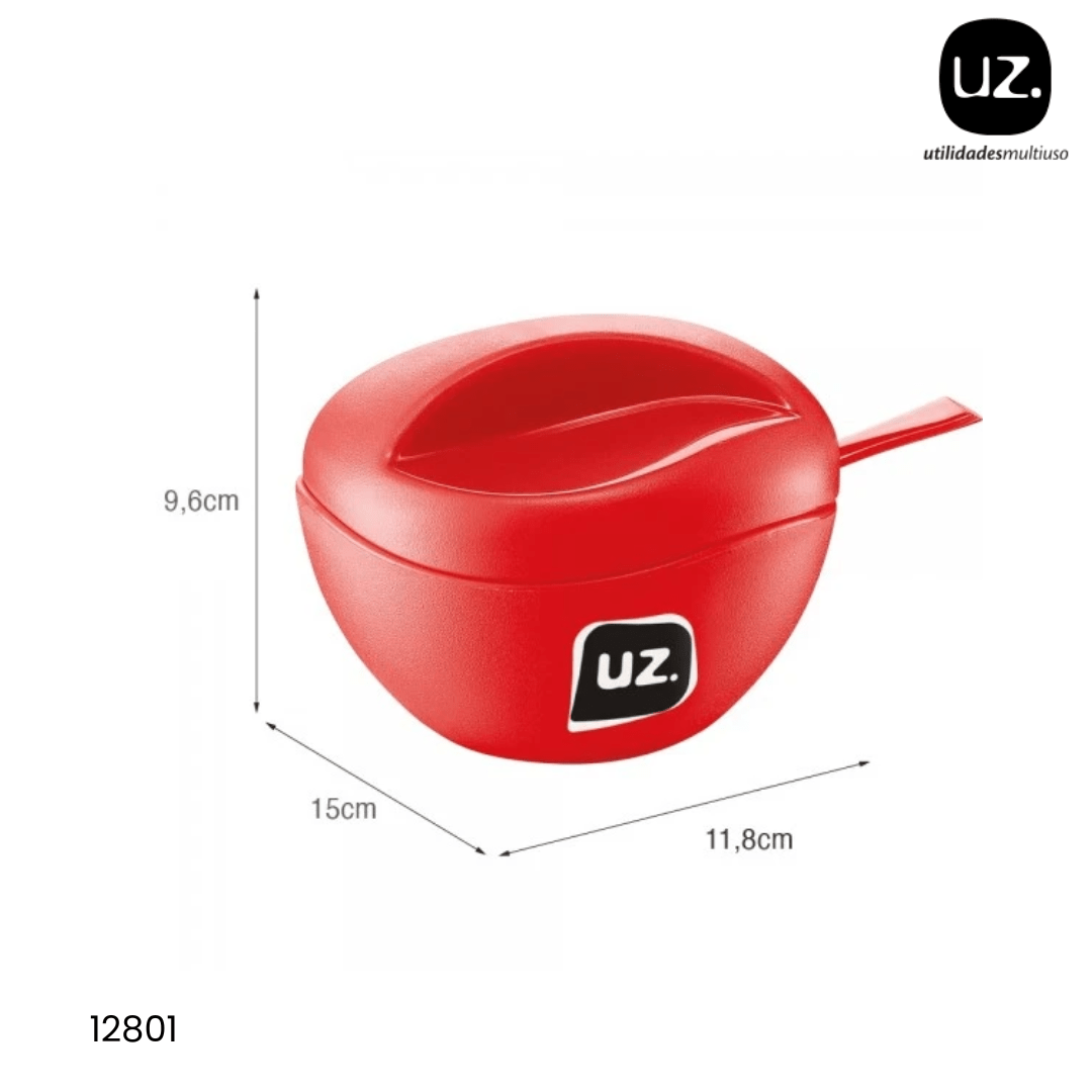 7895155419332 AZUCARERO C/ CUCHARA UZ. 141 ROJO - Imagen 1