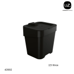 MINI BASURERO UZ 2.5 LTS NEGRO