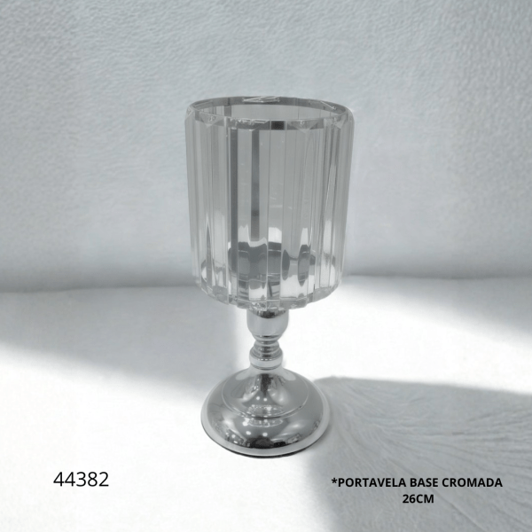 PORTAVELA BASE CROMADA 26CM (F1658-1)