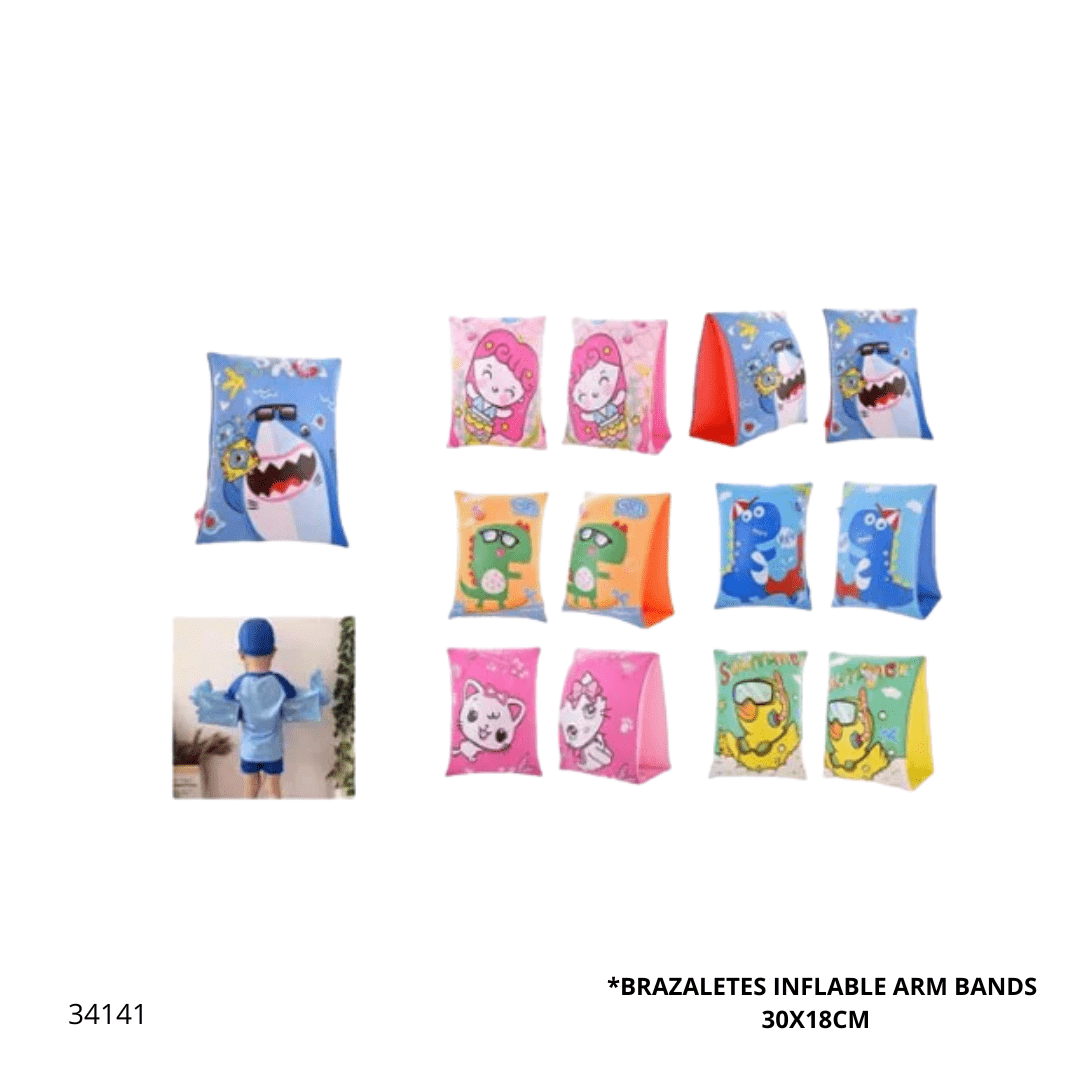 034141 BRAZALETES INFLABLE ARM BANDS 30X18CM SY-A1003 (2PC) - Imagen 1