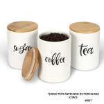 JUEGO POTE ESPECIERO DE PORCELANA X 3PCS (240H4465)