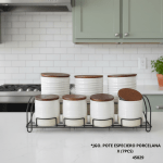 JUEGO POTE ESPECIERO PORCELANA X (7PCS) (230G2761)