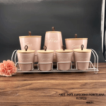 JUEGO POTE ESPECIERO PORCELANA X (7PCS) (280G3434)