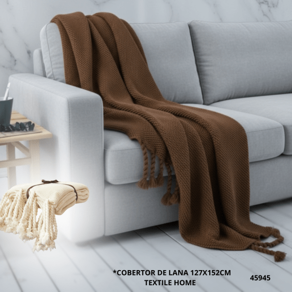 COBERTOR DE LANA 127X152CM TEXTILE HOME (013)