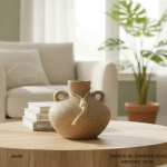 JARRON DE CERAMICA BEIGE ARENOSO 17CM (HT5303)