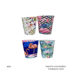 MACETA CON DISEÑOS FLOREADOS 16CM A-03-FL