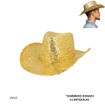 SOMBRERO DORADO C/LENTEJUELAS (HW05882)