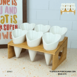 CONOS DE PORCELANA CORAZON CON BASE 6 PC (MB9061)