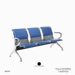 SILLA DE ESPERA 3 ASIENTOS NEGRO /AZUL (E50)
