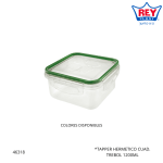 TAPPER HERMETICO CUAD. TREBOL 1200ML REY PLAST (TPX009000)