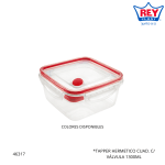 TAPPER HERMETICO CUAD. 1300ML REY PLAST (TPX041000)