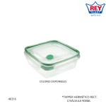 TAPPER HERMETICO CUAD. 900ML REY PLAST (TPX040000)