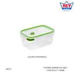 TAPPER HERMETICO RECT. 1.100ML REY PLAST (TPX045000)