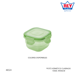 POTE HERMETICO CUAD. 150ML REY PLAST (TPX035000)