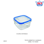 POTE HERMETICO CUAD. 320ML REY PLAST (TPX036000)