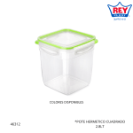 POTE HERMETICO CUADRADO 2.8LT REY PLAST (TPX042200)
