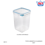 POTE HERMETICO CUADRADO 3.8LT REY PLAST (TPX043200)