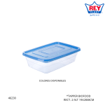 TAPPER BIOFOOD RECT. 2.9LT REY PLAST