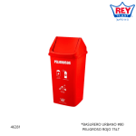 BASURERO URBANO #80 PELIGROSO ROJO 75LT REY PLAST