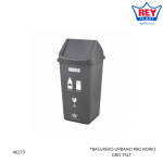 BASURERO URBANO #80 VIDRIO GRIS 75LT REY PLAST