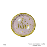 PLATO DE CARTON C/ DISEÑO ES NIÑA 10PCS