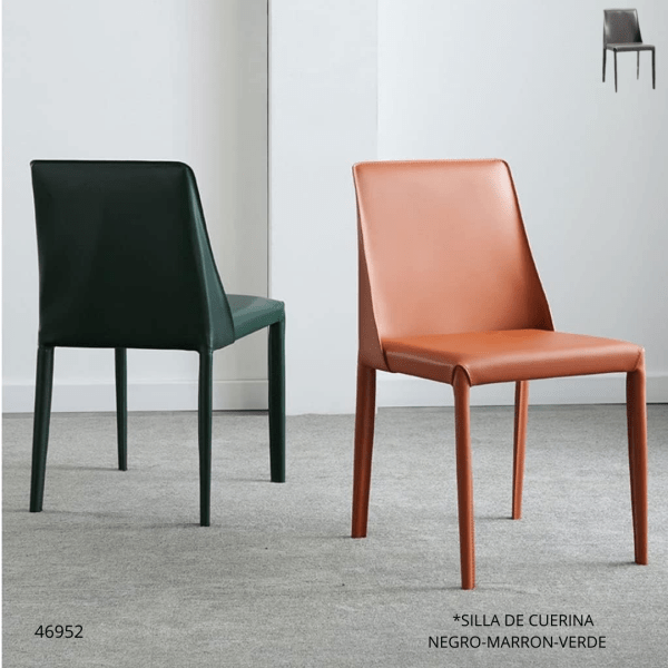 SILLA DE CUERINA NEGRO-MARRON-VERDE