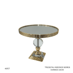 PEDESTAL REDONDO BORDE DORADO 25CM