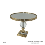 PEDESTAL REDONDO BORDE DORADO 30CM