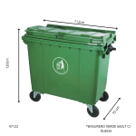 BASURERO VERDE 660LT C/ RUEDA