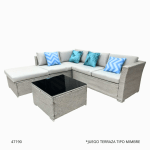JUEGO DE SOFA C/MESA TIPO MIMBRE (35638)